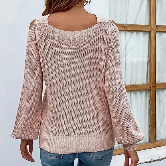 Crisscross Halter Cold Shoulder Cut Out Knit Sweater Size XS - Picture 2 of 9
